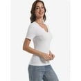 thumbnail image 3 of Womens Tops Crew Neck Summer Short Sleeve Casual Slim Fitted Tshirt, 3 of 6