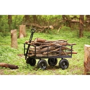Gorilla Carts Towable Steel Utility Cart w/ Removable Side Panels, 1200 lb Capacity, Black