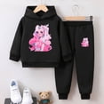 thumbnail image 2 of Gubotare Holiday Outfits for Kids Girls 2PCS Fashion Outfits Set - Cropped Hoodie + Printed Jeans 2-Piece Set Size 7-8 (Black,7-8 Years), 2 of 4