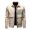 Khaki, variant on Wyzesi Brown Leather Jacket Cropped Men Men New Lapel Long Sleeve Fashion Striped Print Pocket Patchwork Jacket Christmas Sweater for Men