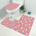 thumbnail image 2 of Pink Christmas Santa Pattern Bathroom Rugs Sets 3 Piece,Toilet Cover Set,Absorbent Non Slip Bathroom Mats Sets with U-Shaped Contour Rug Toilet Rug Set, 2 of 5