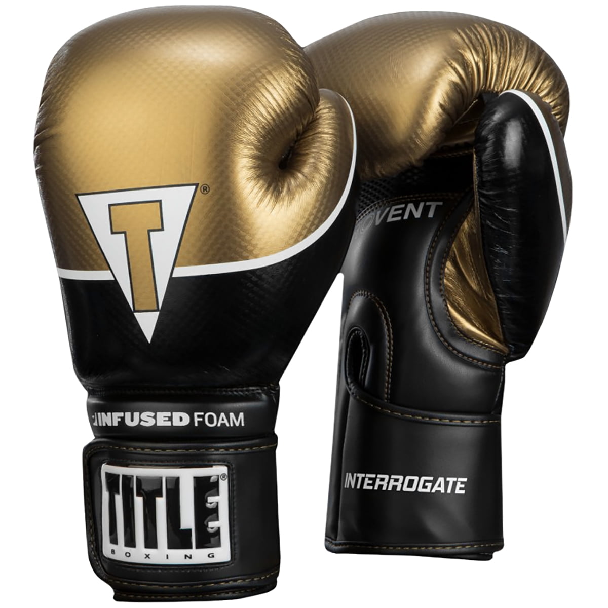 Title Boxing Interrogate Hook and Loop Training Gloves 14 oz. Black