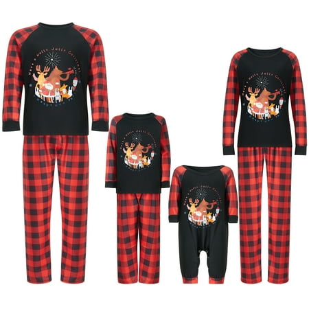 

Meihuida Family Christmas Pjs Matching Sets Baby Christmas Matching Jammies for Adults and Kids Holiday Xmas Sleepwear Set