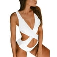 thumbnail image 3 of Seyurigaoka Women Bodysuit Swimsuit, Crossover Design, Sexy V-neck Clothing, 3 of 5