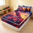 thumbnail image 3 of Erosebridal Fire Truck Zipper Full Size Comforter Sets with Fitted Sheet and 2 Pillowcases, Firefighter Zipper Bedding Set, Sunset City, Black Reversible, 3 of 7