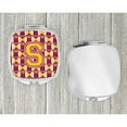 thumbnail image 4 of Letter S Football Maroon and Gold Compact Mirror, 4 of 4