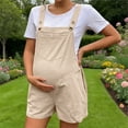 thumbnail image 2 of Frostluinai Women's Maternity Jumpsuits Linen Overall Shorts Pregnancy Summer Vacation Rompers with Pocket for going out vacation, 2 of 9