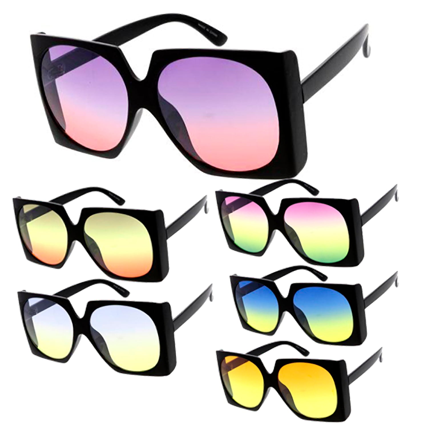 MLC Eyewear Butterfly Frame Bulky Candy Lens 70s Retro Fashion