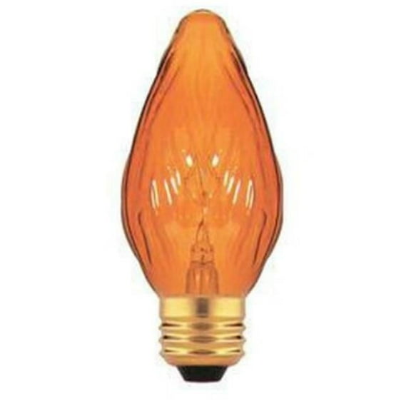Bulbrite Pack of (25) 15 Watt Dimmable Amber F10 Fiesta Incandescent Light Bulbs with Candelabra (E12) Base, 2700K Warm White Light