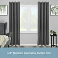 thumbnail image 3 of Kenney Mercer Brushed Nickel Standard Decorative Curtain Rod 66-120 Inch, 3 of 6