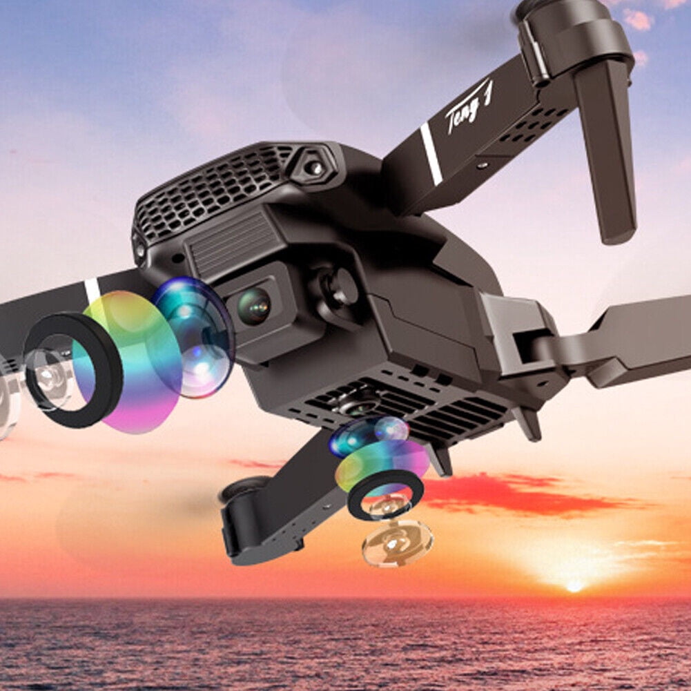 US New RC Drone With 4K HD Dual Camera WiFi FPV Foldable Quadcopter +4 Battery