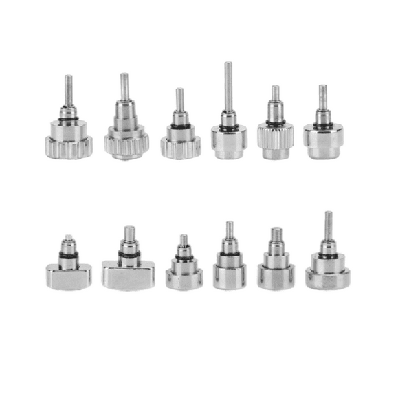 12 x Stainless Steel Watch Push Press Button Assortment Watchmaker Repair