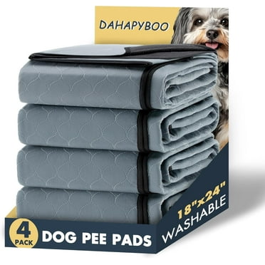 Washable Pee Pads for Dogs,4 Pack Reusable Puppy Pads for Dogs,18x24 Non-Slip Waterproof Pet Training Pads for Crate, Playpen, Bed, Sofa,Whelping Box, Potty Training