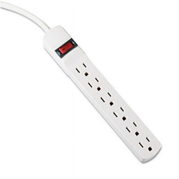 Innovera Six-Outlet Power Strip- 6-Foot Cord- 1.94 x 10.19 x 1.19- Ivory