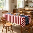 thumbnail image 5 of Cififendec Independence Day Tablecloth, 55.12"×35.43", Red White Blue Stripe & Star Block Print Cover for America 250th Anniversary, 4th of July and BBQ Parties, 5 of 5