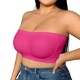thumbnail image 2 of Conairie Strapless Bras For Women Plus Size Full Coverage No Underwire Seamless Bralettes Lightweight Padded Everyday Bras Hot Pink XXXXL, 2 of 4