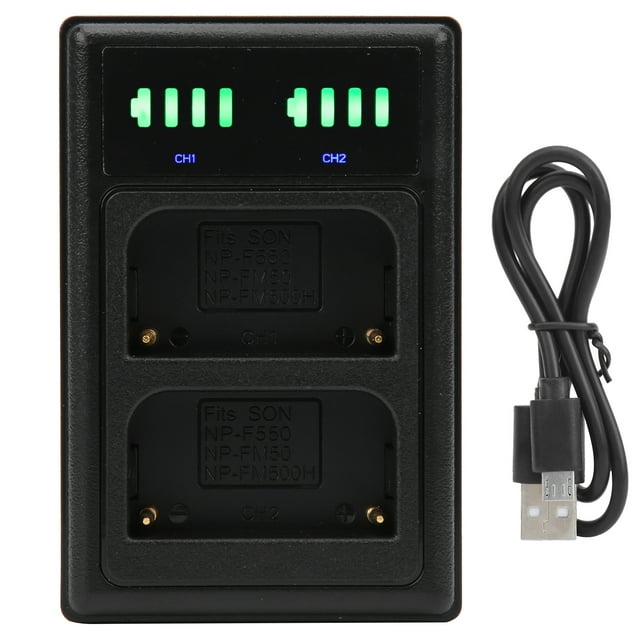 Battery Dual Port Charger, Plastic Dual Charger, Type-C Input Interface For Camera DC 5V