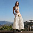 thumbnail image 5 of Wutalume Women's Midi Skirt with Deep Pockets, Pleated Design, Elastic Waistband, Flowy A-Line Skirt for Casual, Office, and Weekend Outfits,White L, 5 of 5