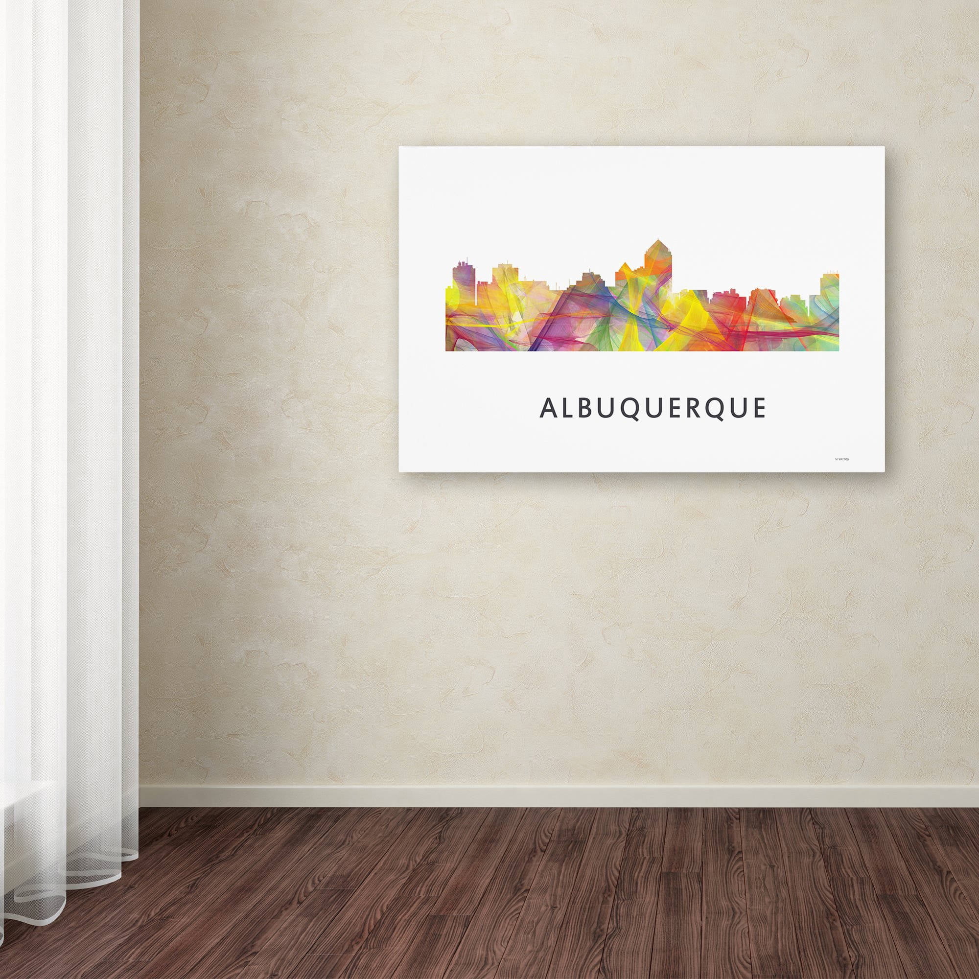 Trademark Fine Art 'Albuquerque New Mexico Skyline WB-1' Canvas Art by Marlene Watson