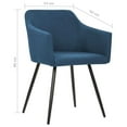 thumbnail image 2 of OnlineGymShop CB23548 21.3 x 24.4 x 31.5 in. Dining Fabric Chairs with Armrest, Blue - 2 Piece, 2 of 3