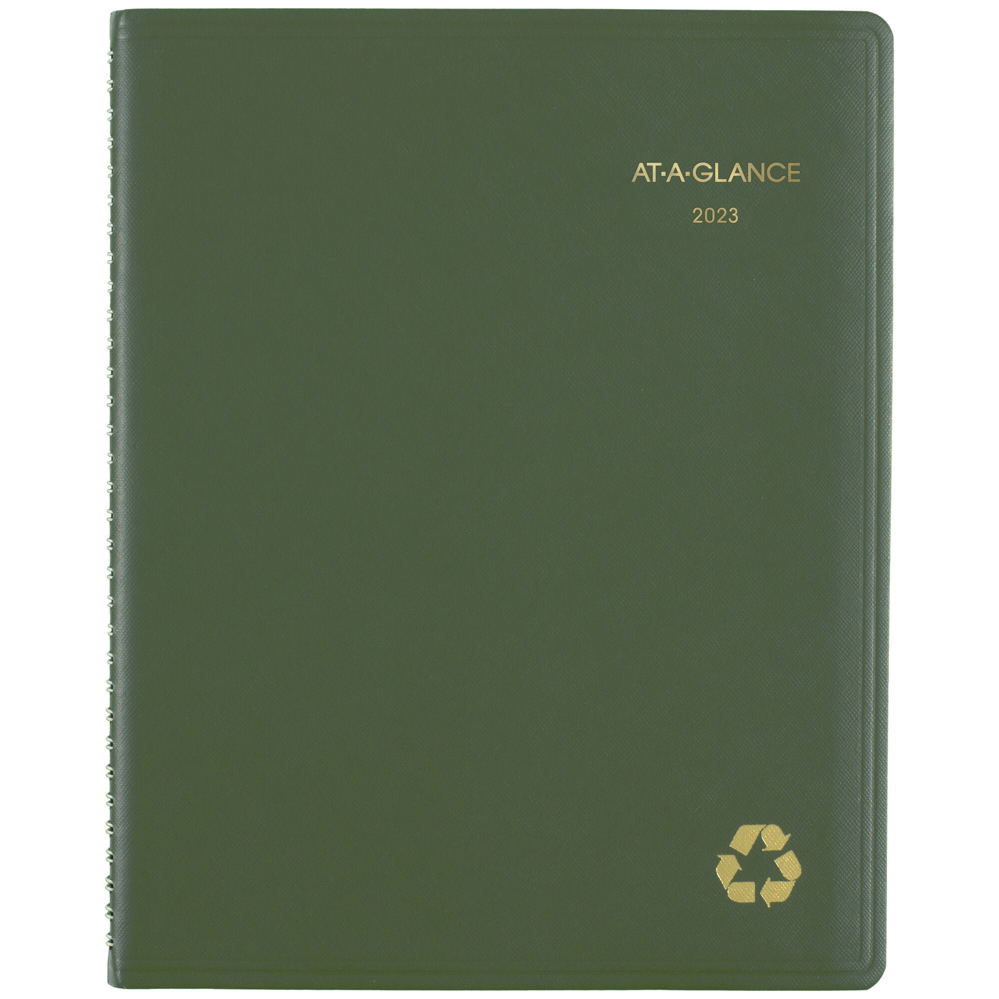 AT-A-GLANCE Recycled 2023 Weekly Monthly Appointment Book Planner Green Large 8