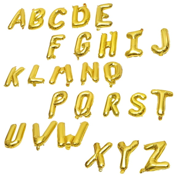 Clispeed Alphabet Foil Balloons Set 26 Golden Letters with Star Pattern for Party Decoration