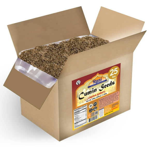 Rani Cumin Seeds Whole (Jeera) Spice 400oz (25lbs) 11.36kg, Bulk Box ~ All Natural | Gluten Friendly | NON-GMO | Vegan | Indian Origin