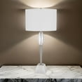 thumbnail image 6 of 32 Inch Table Lamp with White Drum Shade- Marble Base- Brushed Steel, 6 of 6