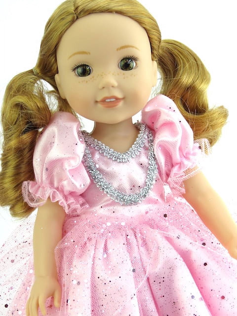 wellie wisher princess dress Pink Sparkle Princess Dress Fits 14.5" Wellie Wisher American Girl Doll Clothing