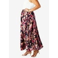 thumbnail image 5 of Jessica London Women's Plus Size Elastic Waist Cotton Flowing Maxi Crinkled Skirt, 5 of 5