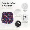 thumbnail image 4 of Susaid rainbow color mushroom Skull Print Women's High Waisted Running Shorts Quick Dry Athletic Gym Track Workout Shorts Zip Pocket-Small, 4 of 7