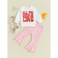 thumbnail image 3 of Qtinghua Infant Toddler Baby Girls Valentine’s Day Outfits Long Sleeve Sweatshirt+Long Pants Spring Clothes White 9-12 Months, 3 of 9