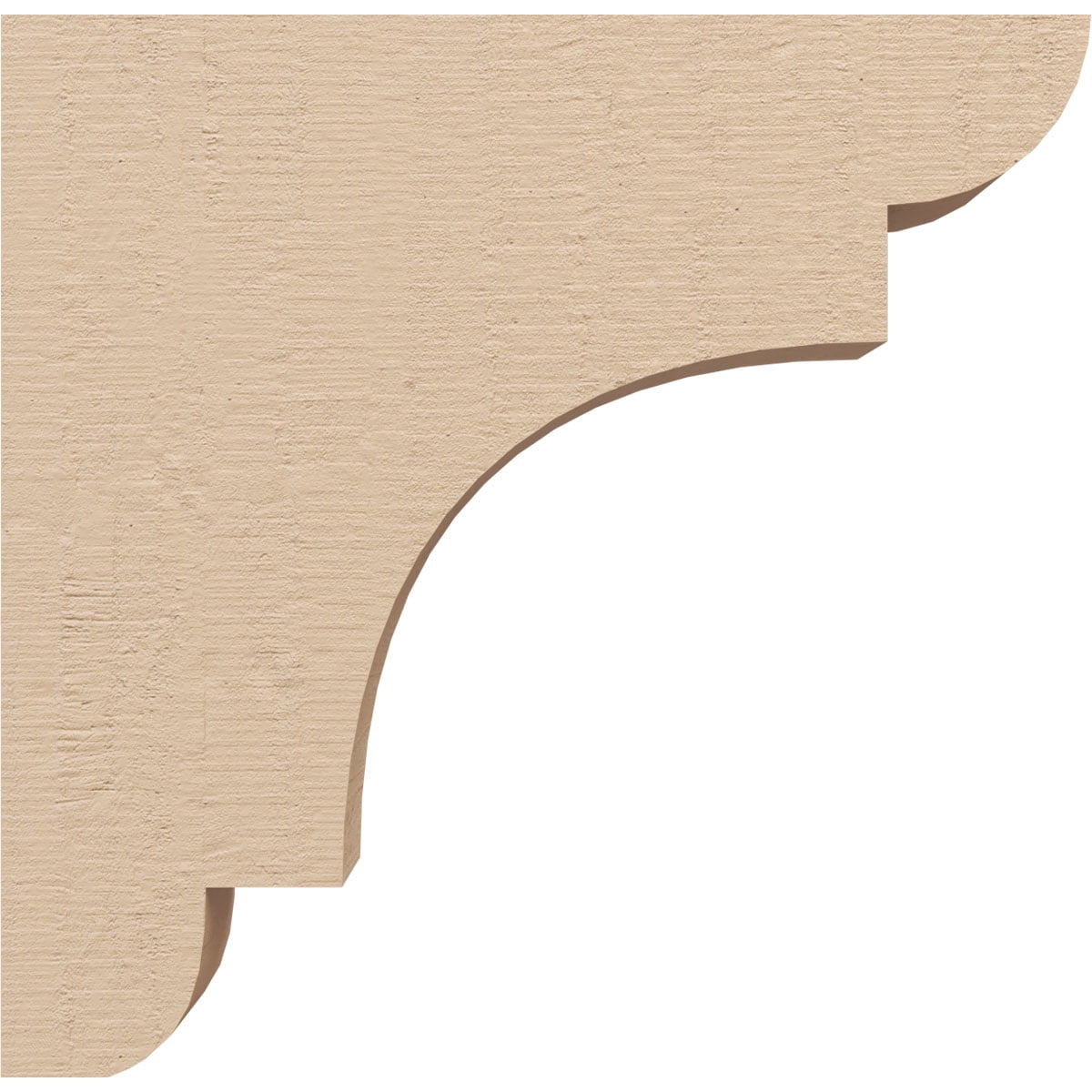 2"W x 10"D x 10"H Thin New Brighton Rough Cedar Woodgrain TimberThane Corbel, Primed Tan