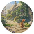 thumbnail image 3 of Easter Bunnies Rabbits Floral Medallion Round Rug - Small Round Area Rug, Soft Non-Slip Machine Washable Bedroom Mat Indoor Accent Entry Carpet for Office Desk Dorm Hallway, 3 of 7
