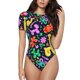 thumbnail image 1 of Balery Colorful Air Balloons1 Body de cuello redondo de manga corta para mujer Tops de manga corta Tops básicos-X-Large, 1 of 7