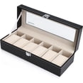 thumbnail image 2 of Caja de reloj para 6 relojes Exhibición/caja/caja de almacenamiento (negro), 2 of 5