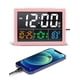thumbnail image 1 of Reloj despertador digital JALL con cargador LED USB de 5.5 pulgadas, color rosa, 1 of 7