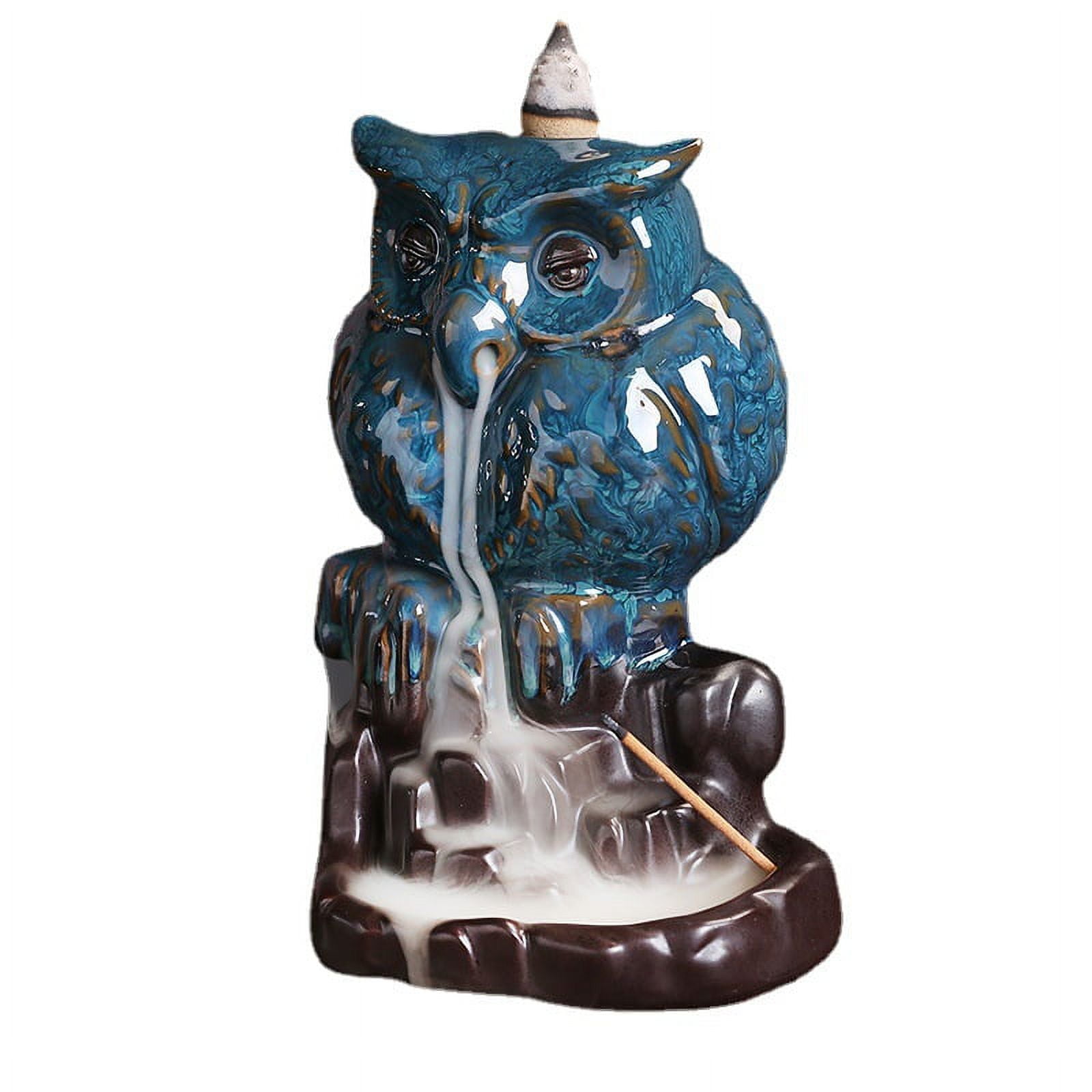 Ceramic Reflux Incense Burner Holder Owl Waterfall Incense Holder