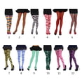 thumbnail image 3 of ZOH0M Women Wide Horizontal Contrast Striped Tights Holiday Opaque Microfiber Stockings Hosiery Footed Pantyhose Clubwear, 3 of 19