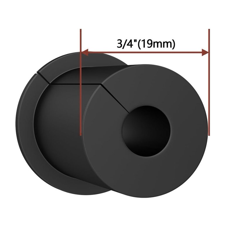 4pcs 3/4 Inch Cable Grommets For Starlink, Ethernet, TV Wires - Split Wall Hole Pass Through, Gray