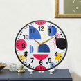 thumbnail image 4 of Yayeee Wall Clock Battery Operated 9.5" Silent Non-Ticking for Living Room, Blue Retro Shapes, 4 of 8