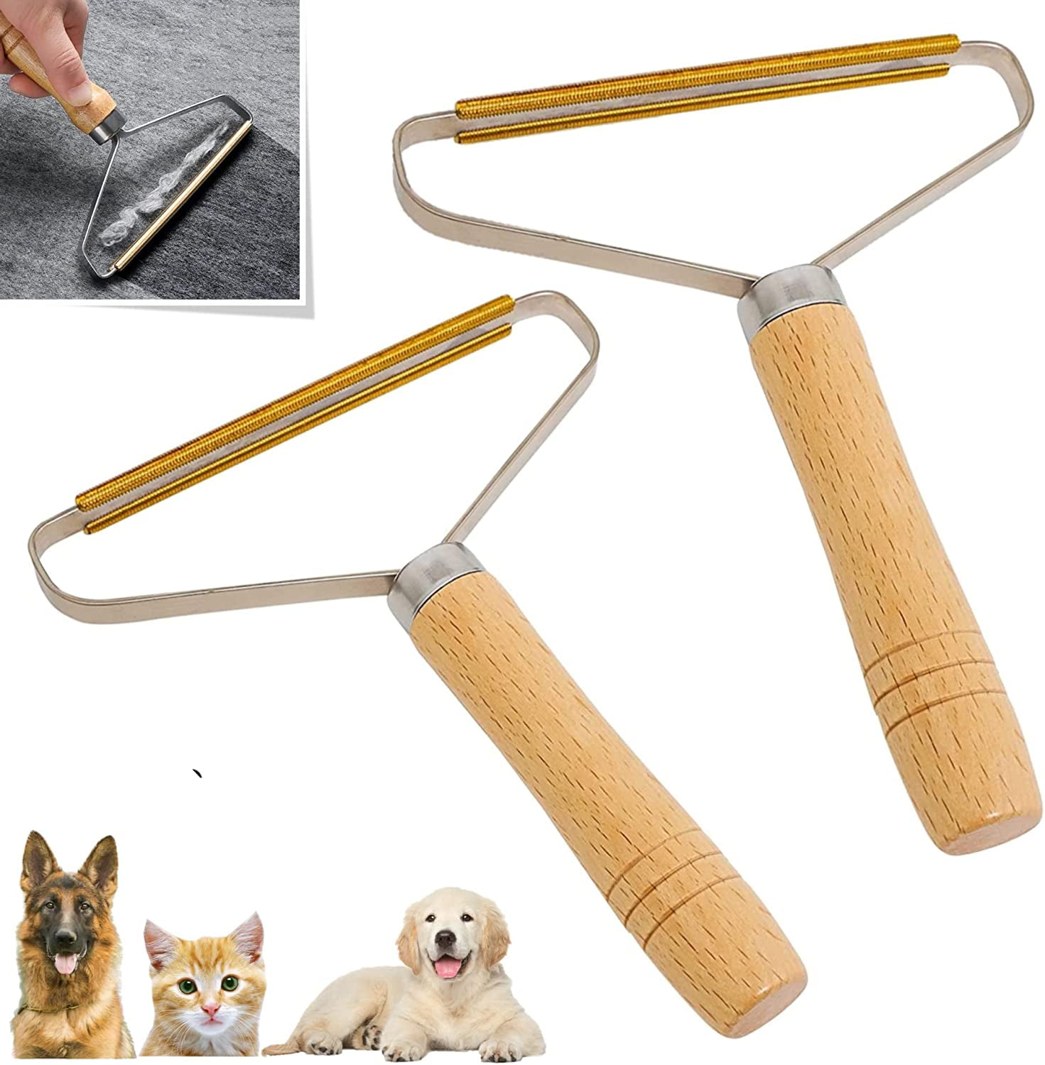 2 Pack Dog Hair Remover Lint Cleaner Reusable Pet Hair Remover for