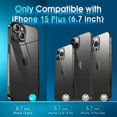 thumbnail image 6 of Crystal Clear Case for iPhone 15 Plus, [Not Yellowing] [Camera Protection] [Military Grade Drop Tested] Transparent Shockproof Protective Phone Case Soft Silicone Slim Cover, 6.7", Black, 6 of 12
