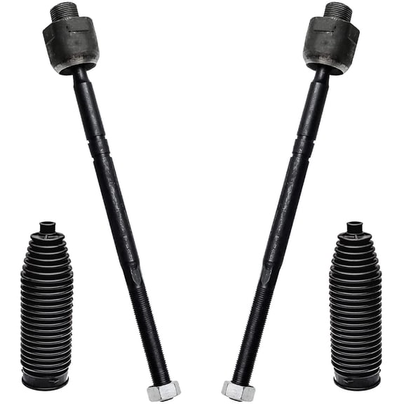 Detroit Axle - Front 4pc Tie Rods for 1999-2006 GMC Sierra 1500 Chevrolet Silverado 1500, 2 Inner Tie Rod Ends 2 Boots 2000 2001 2002 2003 2004 2005