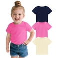 thumbnail image 1 of Camiseta ZUEMET de manga corta para niñas, paquete de 3, 95% algodón 2T, 1 of 7