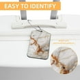 thumbnail image 3 of Square PU Leather Luggage Tags - 2 Pack with Privacy Cover and Stainless Steel Ring - Suitable for Travel, Backpack, Handbag - Suitcase Tags, Travel Tag Marble Texture, 3 of 7