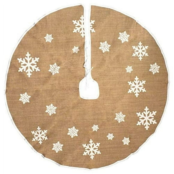 Faldón de bambú para árbol de Navidad, edición copo de nieve, 47 cm, yute