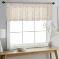 thumbnail image 2 of Beige Baroque Valance Curtains for Kitchen/Living Room/Bathroom/Bedroom Window, Rod Pocket Small Topper Half Short Window Curtains Voile Sheer Scarf, Farmhouse Scroll Floral Pattern Art 60"x18", 2 of 8