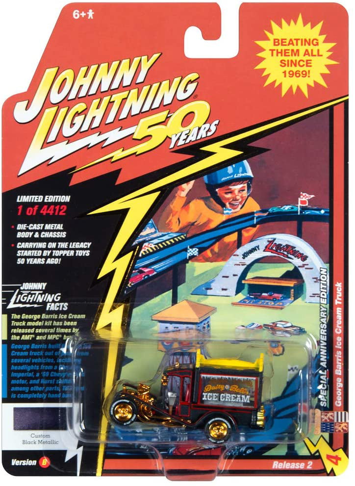 1/64 Johnny Lightning George Barris Ice Cream Truck Diecast Model Black JLSP075B 