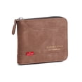 thumbnail image 2 of Spencer Bifold Leather Wallet For Men with 2 ID Window, Mens Bifold Wallet Extra Capacity Travel Wallet Zipper Purse with Multiple Slots, Brown, 2 of 9